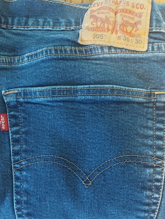 Levi's Other - Levi's 505 W36 L30 Dark Blue Relaxed Distressed Jeans
